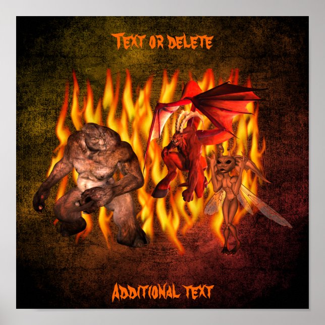 Halloween Scary Gremlins Monsters Personalized  Poster (Front)