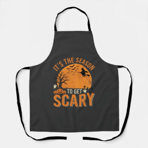 Halloween Scary Haunted Castle Vector Apron