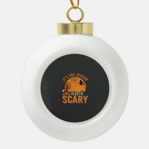 Halloween Scary Haunted Castle Vector Ceramic Ball Christmas Ornament
