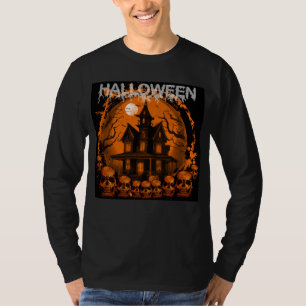 HALLOWEEN SCARY HAUNTED HOUSE SKULLS T-Shirt