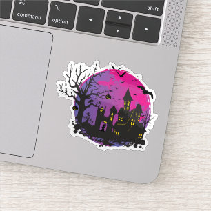 Halloween scary house sticker 