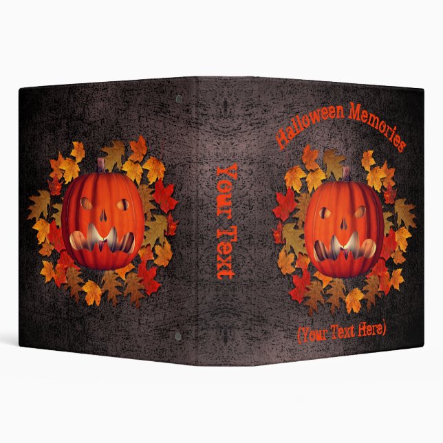 Halloween Scary Jack O Lantern Personalized   Binder (Background)