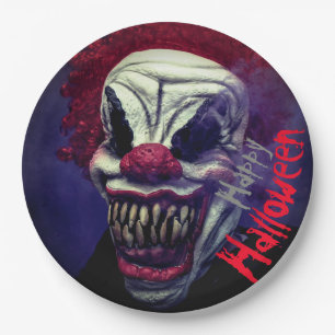 Halloween Scary Monster Clown Paper Plate