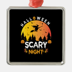Halloween Scary Night Birthday Metal Ornament
