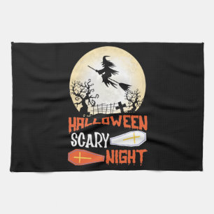 Halloween Scary Night Creepy Witch Kitchen Towel