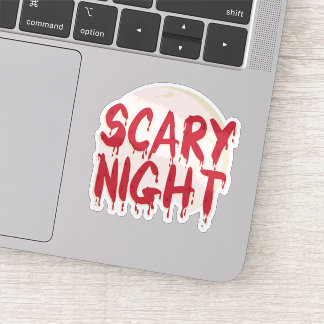 Halloween scary night dripping sticker