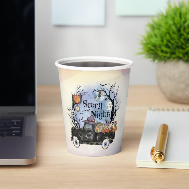 Halloween Scary Night Paper Cups (Insitu)