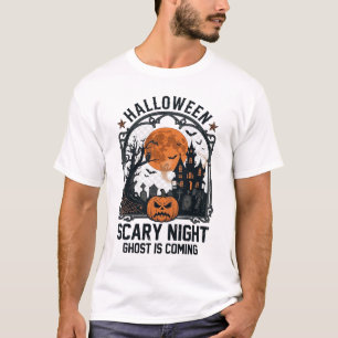 Halloween Scary Night Pumpkin Haunted House Ghost T-Shirt