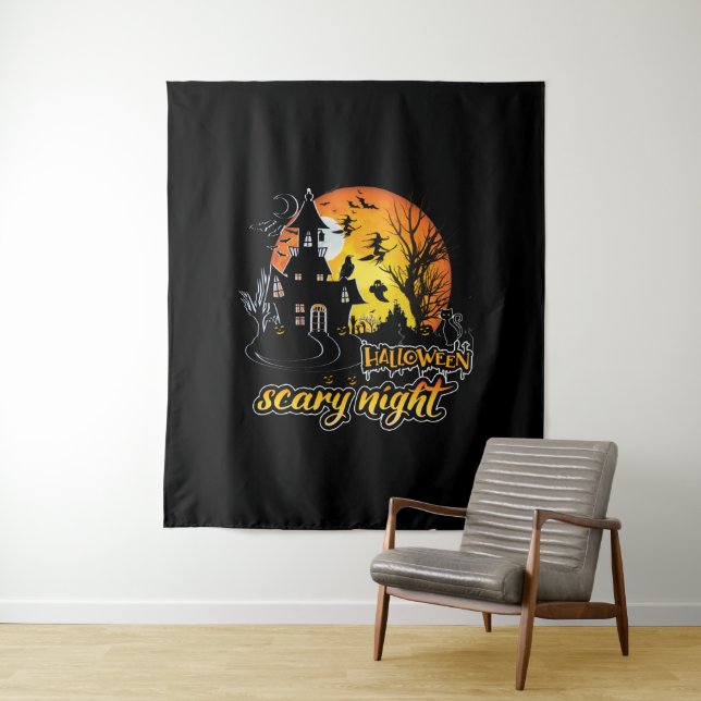 Halloween Scary Night Tapestry (In Situ)