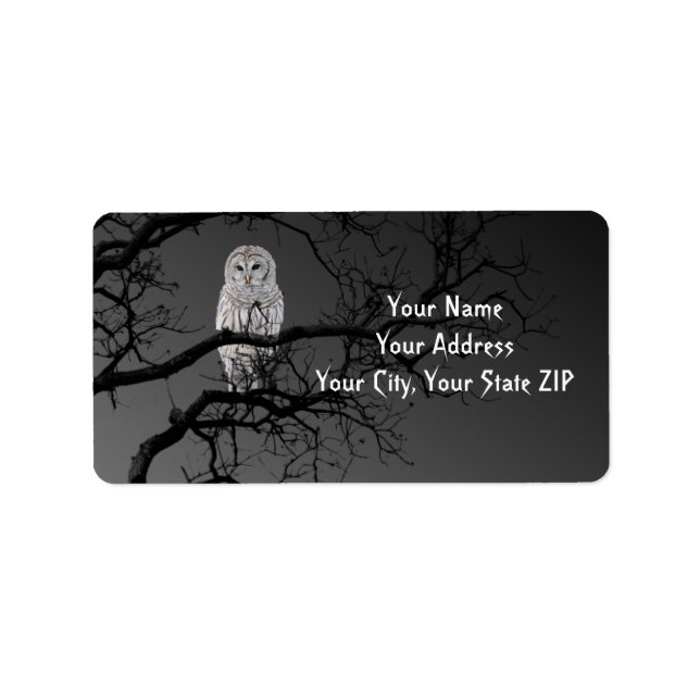 Halloween Scary Owl in a Tree Address Label (Front)
