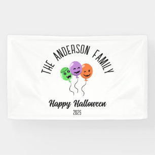 Halloween Scary Pumpkin Balloons Personalized Name Banner