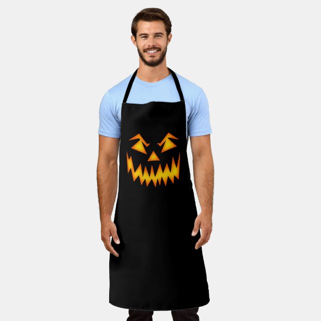 Halloween Scary Pumpkin Face Apron (Worn)