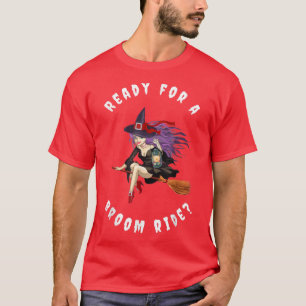 Halloween Scary Pumpkin Head Witch T-Shirt