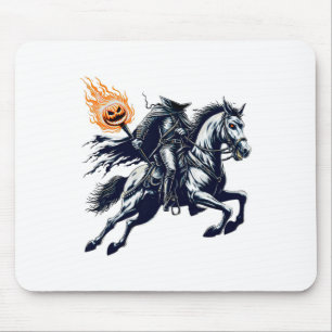 Halloween Scary Pumpkin Headless Horseman Mouse Pad