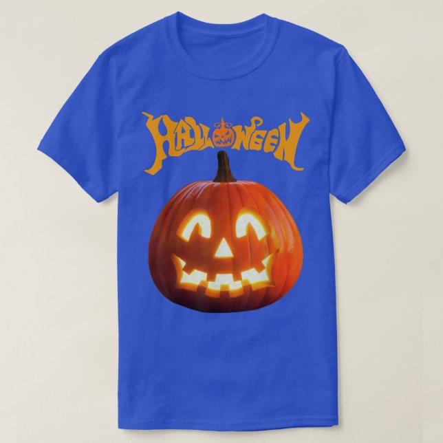 Halloween  Scary Pumpkin  T-Shirt (Design Front)