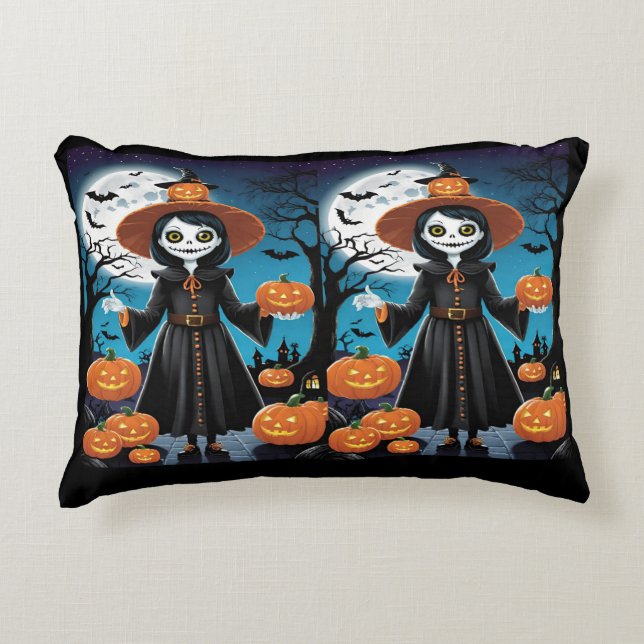 Halloween Scary scarecrow  Accent Pillow (Front)