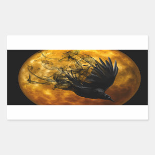 Halloween Scary Scene 13 Raven in Flight Sticker