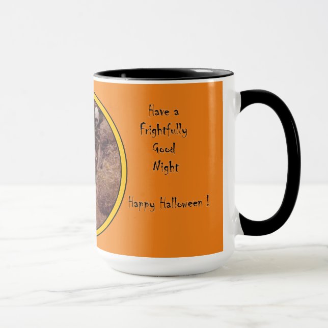 Halloween Scary Skeleton Bones Grave Photo Design Mug (Right)