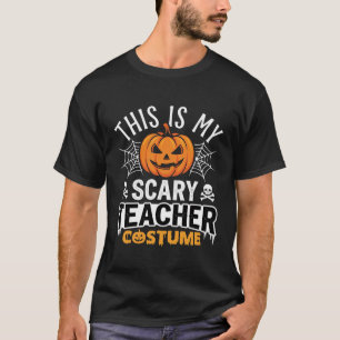 Halloween Scary Teacher Costume Pumpkin Design T-Shirt