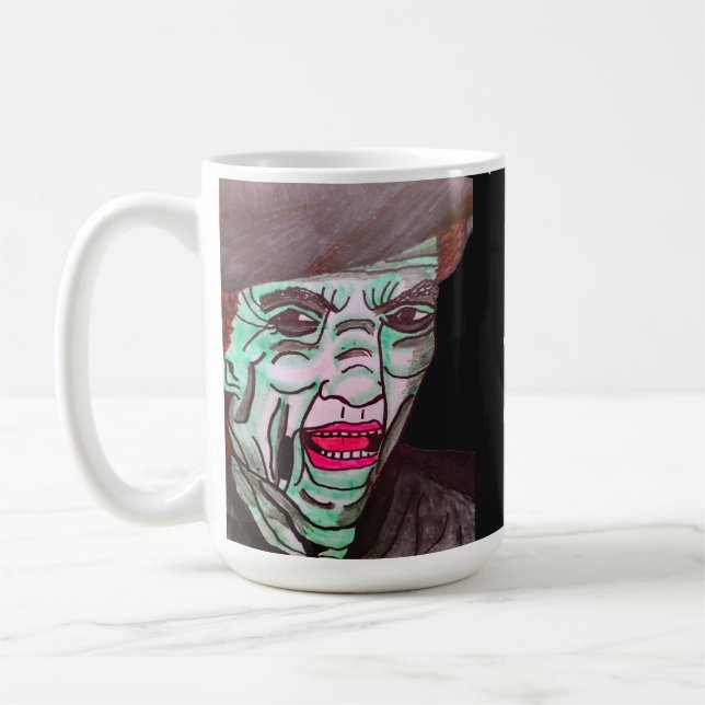 HALLOWEEN SCARY WITCH HUMOR  COFFEE MUG (Left)