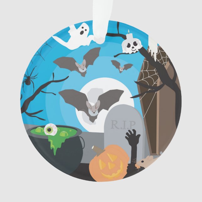 Halloween Scene  Ornament (Front)