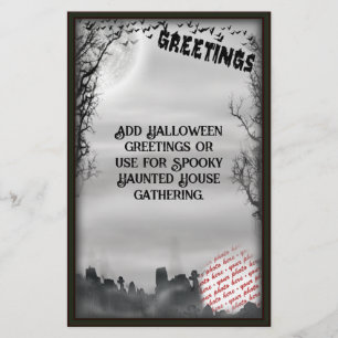 Halloween Scene Photo Frame Stationery