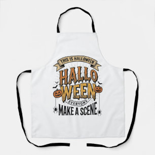 Halloween Scene Shirt Vintage Engraving Pumpkin De Apron