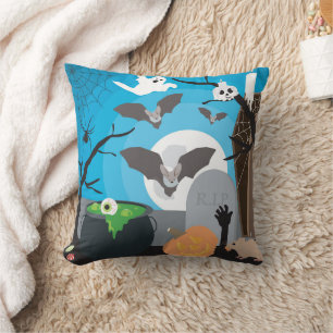 Halloween Scene Throw Pillow