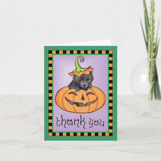 Halloween Schipperke Thank You Card (Front)