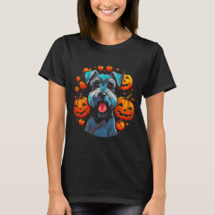 Halloween Schnauzer Dog Black Premium Tri-Blend T-Shirt