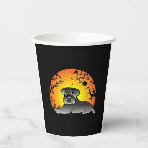 Halloween Schnauzer Dog Lover T-shirt Paper Cups