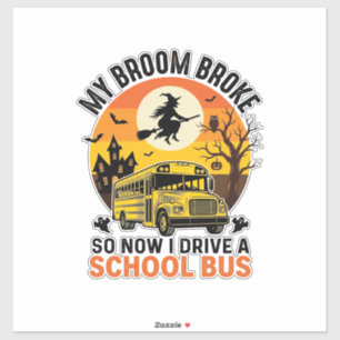 Halloween School Bus Witch Vintage Teacher Design_
