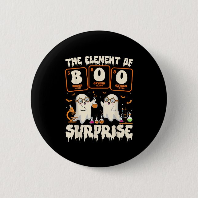 Halloween Science Ghost Teacher The Element Of Sur 2 Inch Round Button (Front)