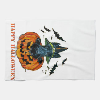 Halloween Scottie Kitchen Towel
