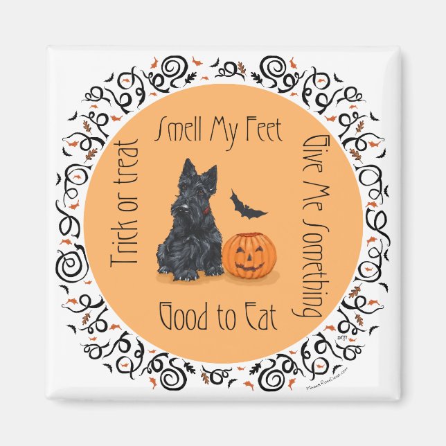 Halloween Scottish Terrier Magnet (Front)
