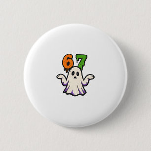 Halloween Scp 67 Cute Ghost Meme Six Seven Costume 2 Inch Round Button