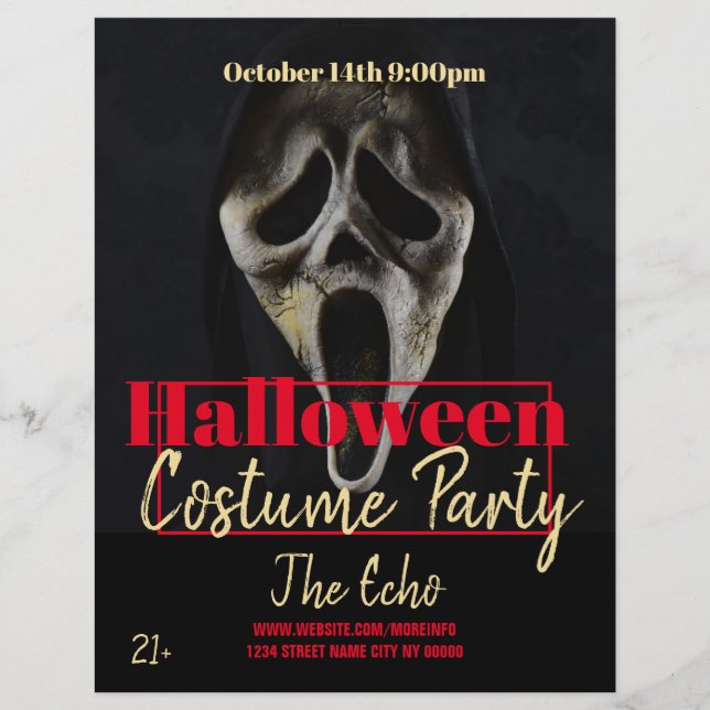 Halloween Scream Horror Costume Party Event Flyer (Front)
