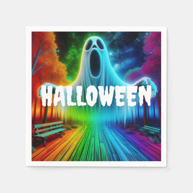 Halloween Screaming Ghost Napkin (Front)