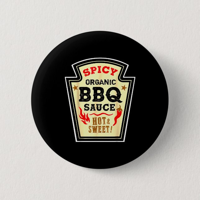 Halloween Scy Bbq Sauce Funny Food Costume Men Wom 2 Inch Round Button (Front)