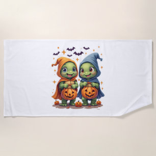 Halloween Sea Turtle Ghost Turtles T-Shirt Beach Towel