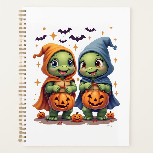 Halloween Sea Turtle Ghost Turtles T-Shirt Planner (Front)