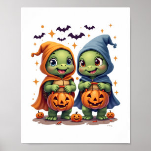 Halloween Sea Turtle Ghost Turtles T-Shirt Poster
