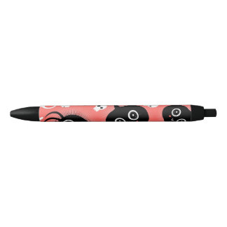 Halloween seamless pattern  black ink pen