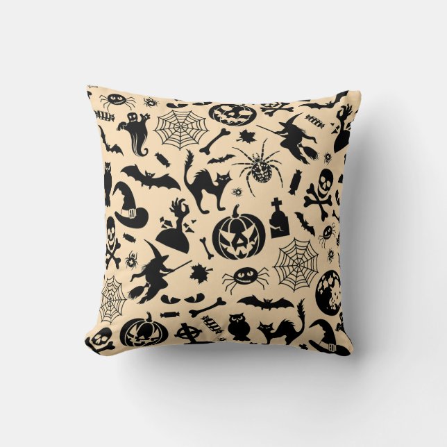 Halloween seamless pattern  throw pillow (Front)