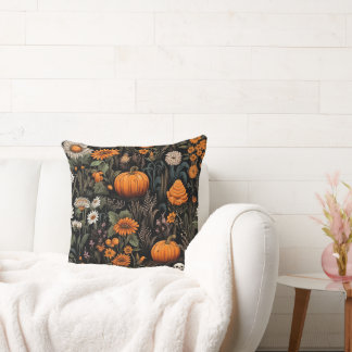 Halloween Seamless Pattern Throw Pillow