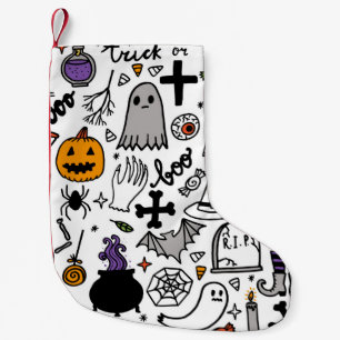 Halloween seamless pattern. Vintage background Small Christmas Stocking