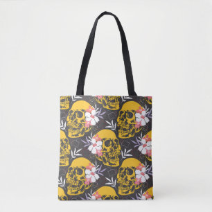 Halloween seamless pattern with colorful and scary tote bag