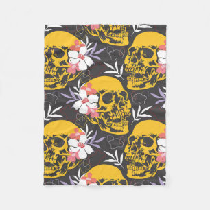 Halloween seamless pattern with colourful and scar fleece blanket