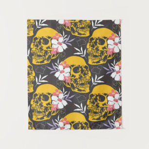 Halloween seamless pattern with colourful and scar tapestry