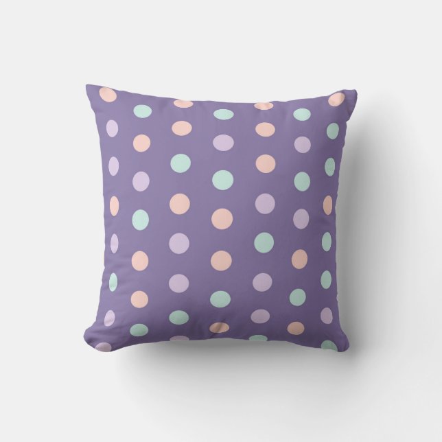 Halloween seamless pattern with polka dots isolate throw pillow (Front)